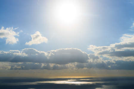 sunset on the water. Dramatic sky. concept of spiritualityの写真素材