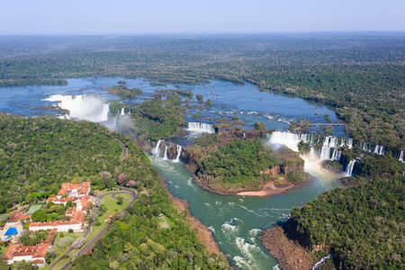 Helicopter view from Iguazu Falls National Park, Argentina. World heritage site. South America Adventure travelの写真素材