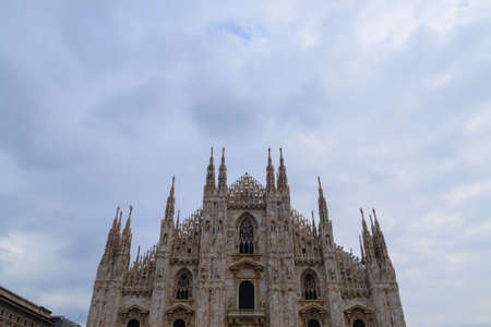 Milan Cathedral, Duomo di Milano, view. Famous Italian landmark. Gothic architecture