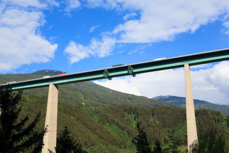 Europa Bridge near Innsbruck. Highest bridge in Europeのeditorial素材