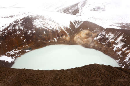 Viti caldera at Askja, Iceland. Central highlands of Iceland landmark. Volcanic viewの写真素材
