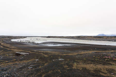 Iceland landscape along the road to Askja. Desolate Icelandic panorama