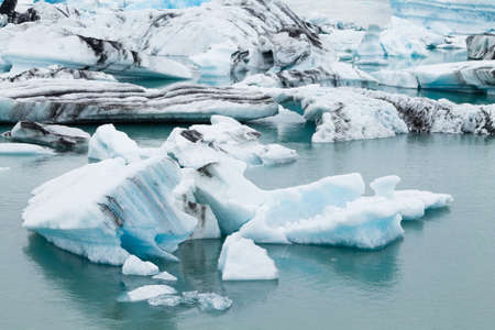 Jokulsarlon glacial lake, Iceland. Icebergs floating on water. Iceland landscape