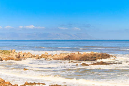 Hermanus beach view, South Africa. Famous whale watching point. African landmarkの写真素材