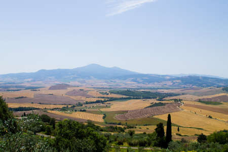 Tuscany hills view, Italy. Italian landscape, Toscanaの写真素材