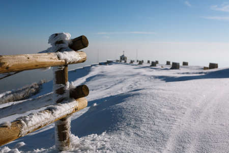 Winter view at the war memorial, Grappa mount, Italy. Italian landscapeの写真素材