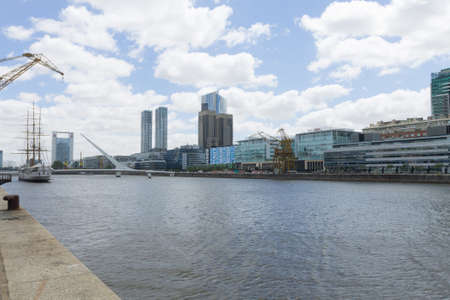 Modern bridge from Puerto Madero, Buenos Aires, Argentina landmark.  Buenos Aires cityscape