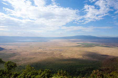Ngorongoro crater aerial view, Tanzania, Africa. Tanzania landscapeの写真素材