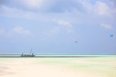 Zanzibar beach landscape, Tanzania, Africa panorama. Indian ocean scenery