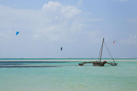 Zanzibar beach landscape, Tanzania, Africa panorama. Indian ocean scenery