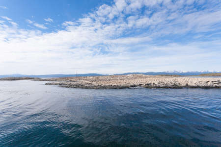Navigation on Beagle channel, Argentina landscape. Tierra del Fuegoの写真素材