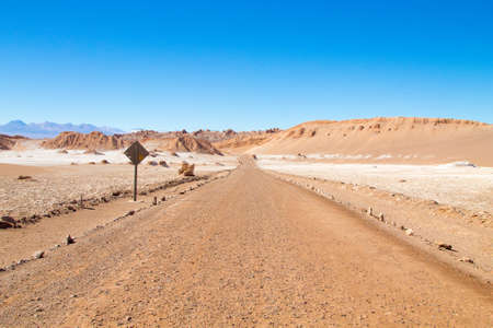 Chilean landscape, dirt road on Valley of the Moon. Chile panoramaの写真素材