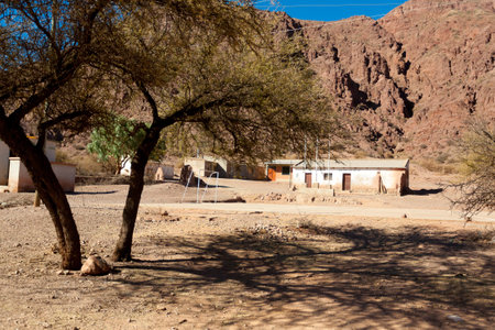 Little town from Bolivia.Quebrada de Palmira area.Bolivian landscapeの写真素材