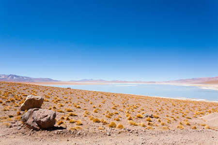Bolivian lagoon landscape, Aguas Termales de Polques,Bolivia.の写真素材