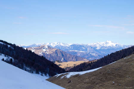 Cesen mount landscape, Italy. Italian Alps panorama.の写真素材