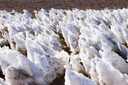 Ice formations modeled by wind from Bolivia. Andean plateauの写真素材