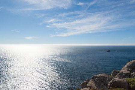 Cape Finisterre shoreline landscape, Galicia, Spain. Spanish panoramaの写真素材