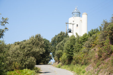 Gorliz lighthouse, cape Villano, gulf of Biscay, Spain. Spanish landmarkの写真素材