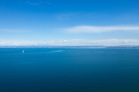 Piran shoreline in summer season landscape, Sloveniaの写真素材