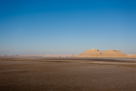 Karyn Zharik depression, Mangystau region, Ustyurt natural reserve, Kazakhstan landscapeの写真素材