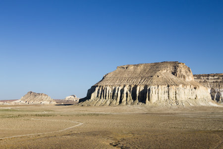 Airakty Shomanai mountains landscape, Mangystau region, Kazakhstan. Central asia travelの写真素材