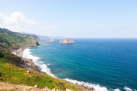 Gulf of Biscay cliffs landscape, Spain. Cape Matxitxako area. Spanish landscapeの写真素材