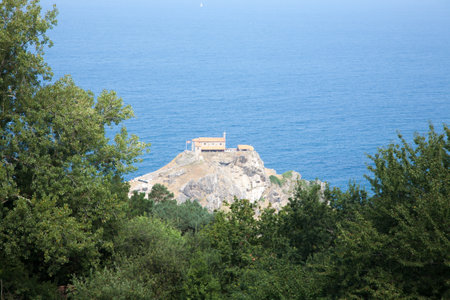Gaztelugatxe hermitage view, gulf of Biscay, Spain. Spanish landmarkの写真素材