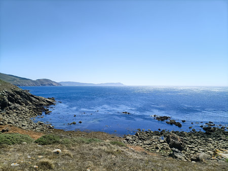 Cape Tourinan shoreline landscape, Galicia, Spain. Spanish panorama