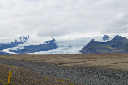 Iceland glacier. Vatnajokull glacier view, south Iceland landscape.の写真素材