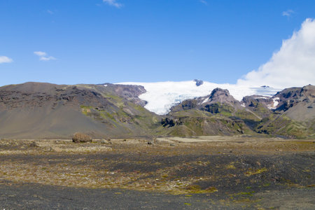 Iceland glacier. Haalda glacier view, south Iceland landscape.の写真素材