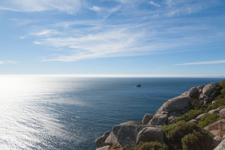 Cape Finisterre shoreline landscape, Galicia, Spain. Spanish panoramaの写真素材