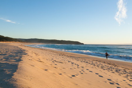 Galician beach landscape, Galicia, Spain. Do Rostro beach. Spanish landscapeの写真素材