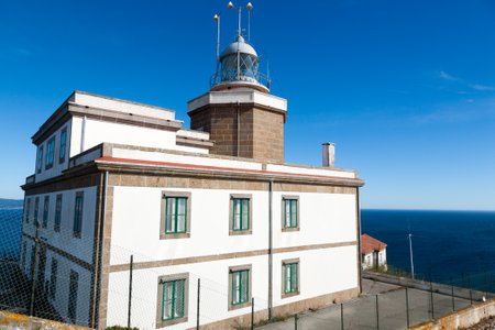 Cape Finisterre lighthouse exterior view, Galicia, Spain. Spanish landmarkの写真素材