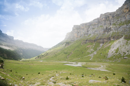 Ordesa valley view. Ordesa and Monte Perdido National Park, view. Pyrenees, Spainの写真素材