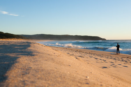 Galician beach landscape, Galicia, Spain. Do Rostro beach. Spanish landscapeの写真素材