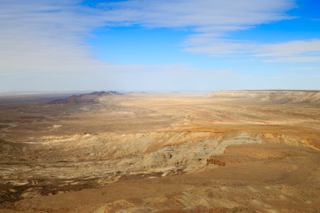 Mangystau region landscape, Kokesem area, Kazakhstan. Central Asia panorama.の写真素材