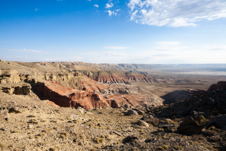 Mangystau region landscape, Kokesem area, Kazakhstan. Central Asia panorama. Monument rock viewの写真素材