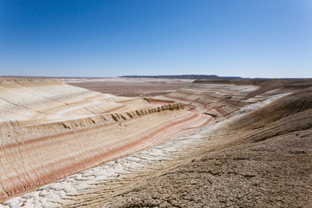 Mangystau desert landmark, Kyzylkup plateau, Kazakhstan. Central Asia landscape