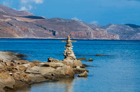 Sculptures modeled using stones and rocks in Crete, Greece