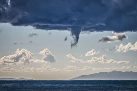 Tornados over mediterranean sea in a sunny winter dayの写真素材