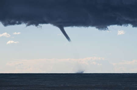 Tornados over mediterranean sea in a sunny winter dayの写真素材