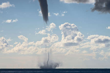 Tornados over mediterranean sea in a sunny winter dayの写真素材