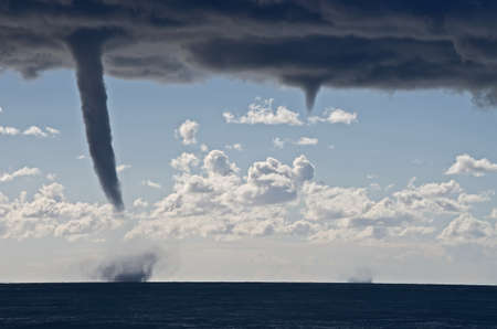 Tornados over mediterranean sea in a sunny winter dayの写真素材