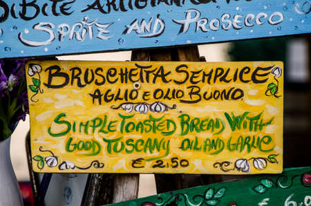 This is an handmade food signboard, met in a small tuscany village, where a shop was selling...