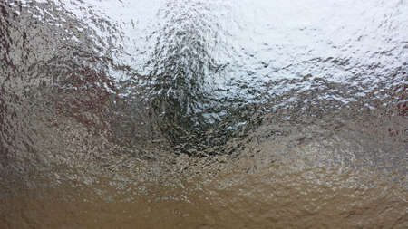 Looking through the iced over window of the car during a freeze in San Antonio, Texas.の写真素材