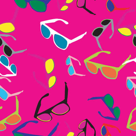Retro glasses seamless patternの写真素材