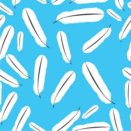 White feathers seamless patternの写真素材