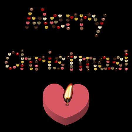 Chocolate heart candles with の写真素材