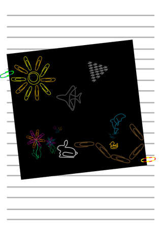 Illustration of a paper clip doodleの写真素材