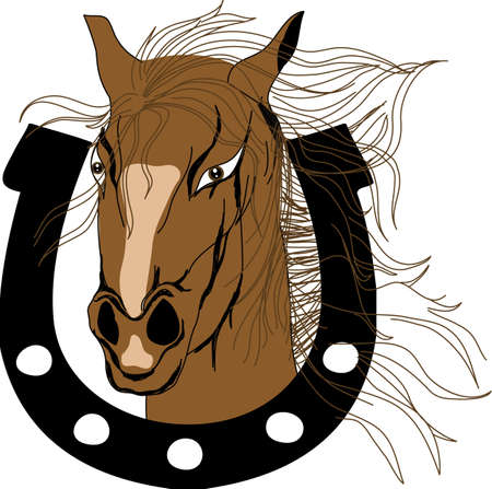 Brown horse illustration, isolatedの写真素材